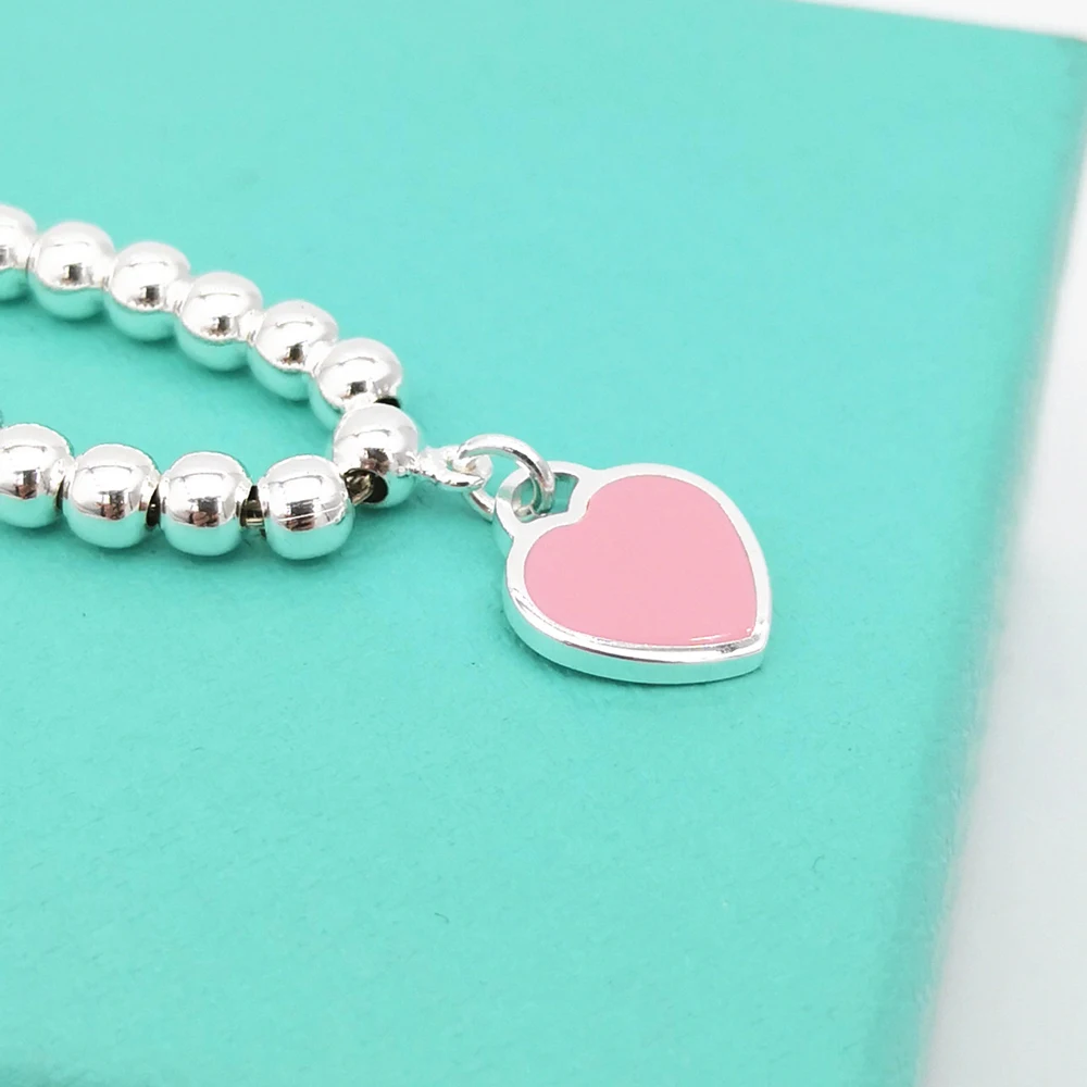 S925 Sterling Silver Bracelet Classic Style Enamel Heart 4mm Round Beads Fashion Luxury Fine Jewelry Ladies Lovers Holiday Gift
S925 Sterling Silver Bracelet Classic Style Enamel Heart 4mm Round Beads Fashion Luxury Fine Jewelry Ladies Lovers Holiday Gift