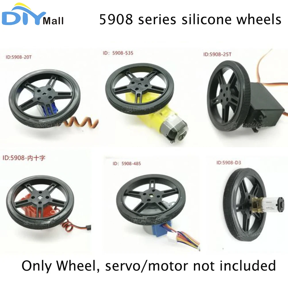 4x Black Silicone Wheel for N20 Motor, Stepper Motor, 995/996 Servo, SG90 Servo, TT Motor, for lego building block geekservo
4x Black Silicone Wheel for N20 Motor, Stepper Motor, 995/996 Servo, SG90 Servo, TT Motor, for lego building block geekservo
