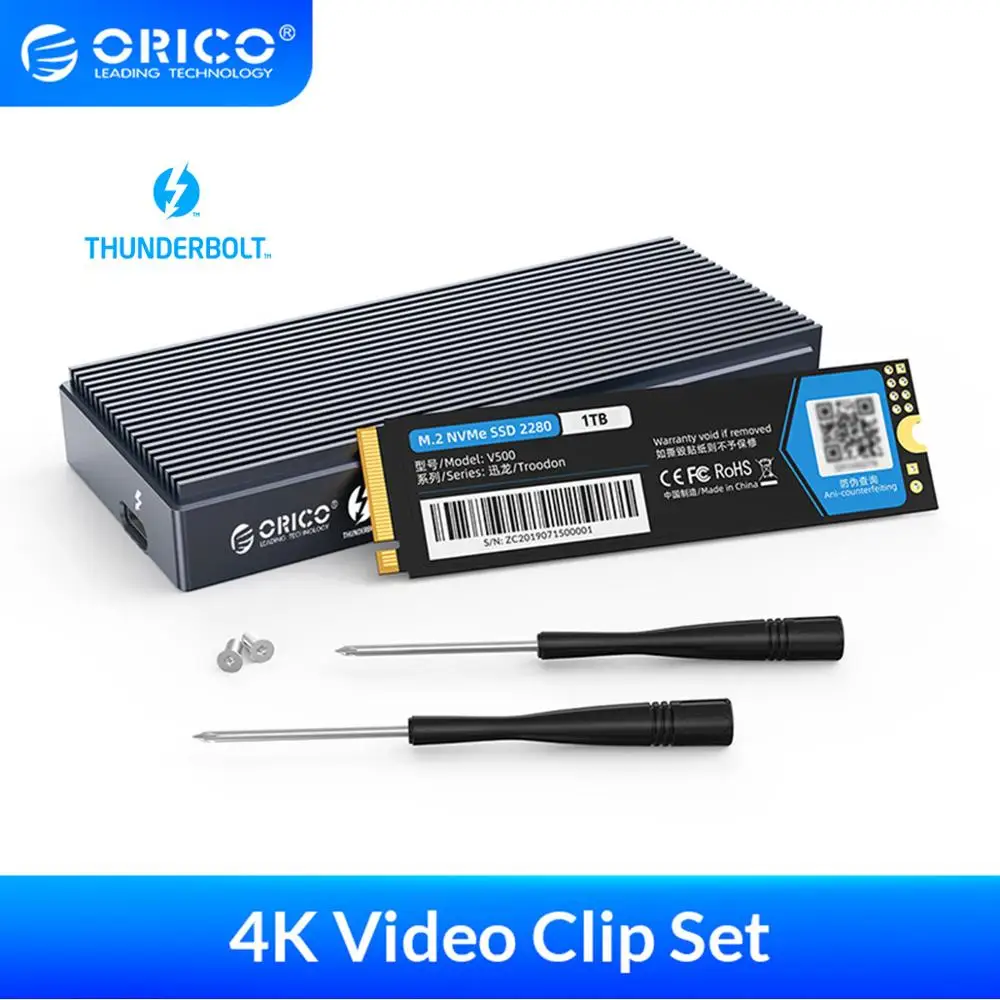 ORICO 4K видео клип PSSD Thunderbolt 3 40 Гбит/с NVME M.2 SSD 1 ТБ кабель алюминиевый внешний для