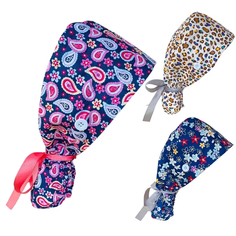3Pcs/Set Adjustable Ponytail Working Cap with Button Sweatband Butterfly Floral Printed Tie Back Hat for Women Long Hair
3Pcs/Set Adjustable Ponytail Working Cap with Button Sweatband Butterfly Floral Printed Tie Back Hat for Women Long Hair