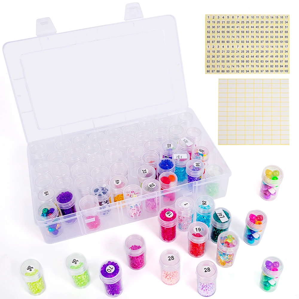 60 Bottle Bead Storage Containers Sticker Transparent Embroidery Organizer Diamond Painting Accessories Plastic Organizer Box
60 Bottle Bead Storage Containers Sticker Transparent Embroidery Organizer Diamond Painting Accessories Plastic Organizer Box