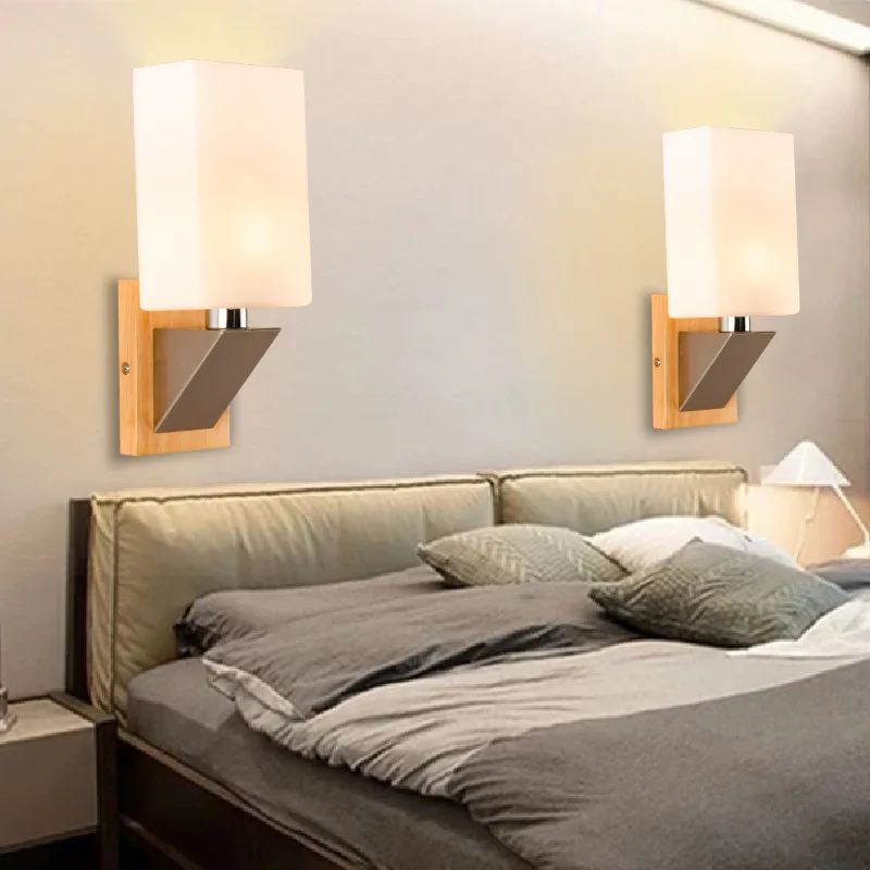 Modern Indoor Wood Wall Lamp Nordic Glass Bedside Design Wandlamp Corridor Stairs Decorative Led Sconce Wall Lights Fixtures E14
Modern Indoor Wood Wall Lamp Nordic Glass Bedside Design Wandlamp Corridor Stairs Decorative Led Sconce Wall Lights Fixtures E14