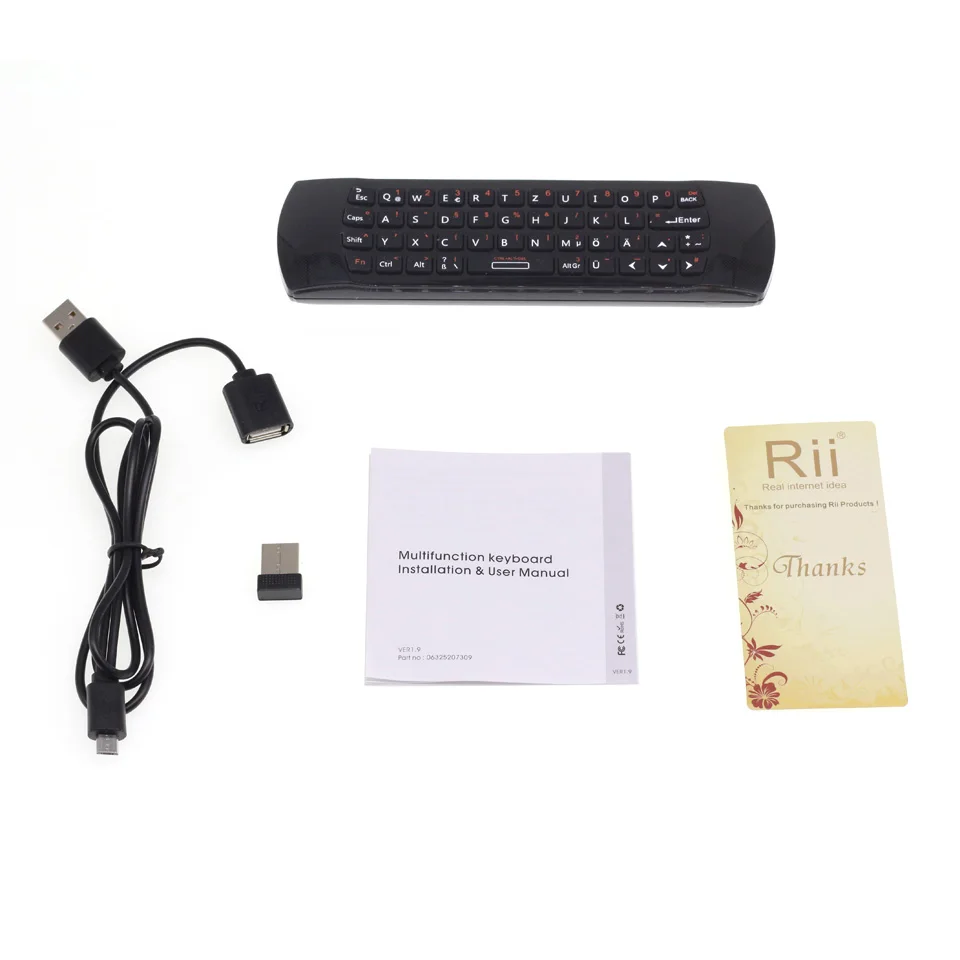 

Rii i25 German Deutsch Keyboard 2.4GHz Wireless Air Mouse with IR Remote Learning for Mini PC IPTV KM3 Android TV Box X96mini