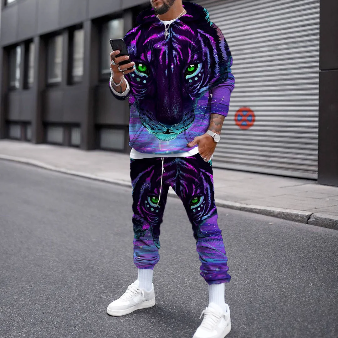 2022 New King of the Forest Tiger Element Hoodie Set Men's casual two-piece set 3D printed men's Large size Spring/autumn set
2022 New King of the Forest Tiger Element Hoodie Set Men's casual two-piece set 3D printed men's Large size Spring/autumn set