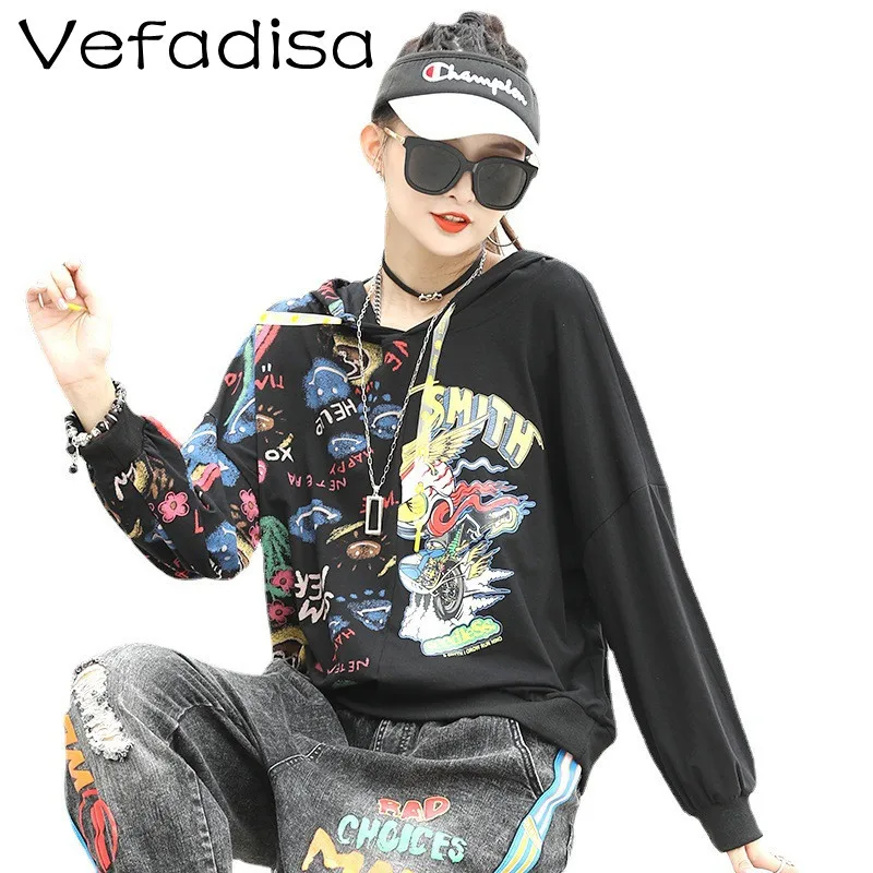 Vefadisa 2021 Spring And Autumn New Women Clothing Printed Hooded Long Sleeve Sweatshirt Loose Hooded Sweatshirt TT093 
Vefadisa 2021 Spring And Autumn New Women Clothing Printed Hooded Long Sleeve Sweatshirt Loose Hooded Sweatshirt TT093