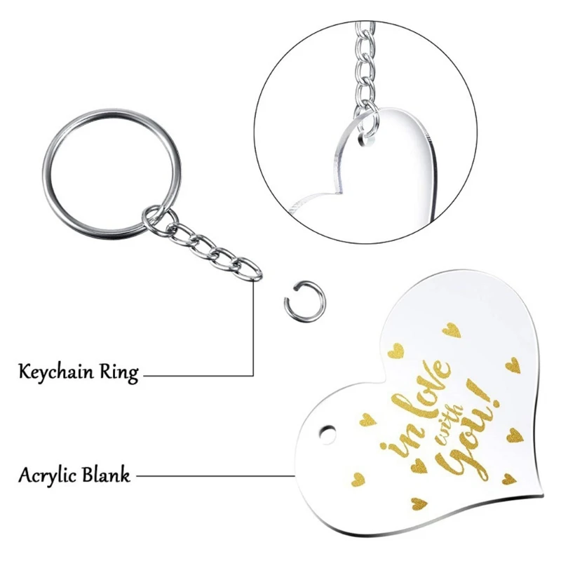 30 Blanks Clear Acrylic Blanks Heart Shape Plain Acrylic and 30 Pieces Key Chain
30 Blanks Clear Acrylic Blanks Heart Shape Plain Acrylic and 30 Pieces Key Chain