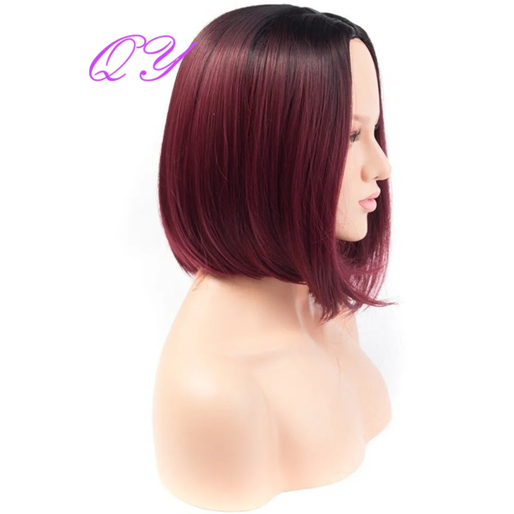 QY Wig Short Bob Kinky Straight Wig Black Root Ombre Red Wig For Black Women Synthetic Natural Hair
QY Wig Short Bob Kinky Straight Wig Black Root Ombre Red Wig For Black Women Synthetic Natural Hair