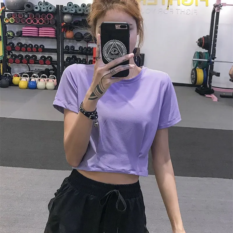 Women T-Shirt Summer Thin Short Sports Yoga Running Tops Blouse Short Sleeve Bare Navel Quick-Drying Breathable Fitness Clothes
Women T-Shirt Summer Thin Short Sports Yoga Running Tops Blouse Short Sleeve Bare Navel Quick-Drying Breathable Fitness Clothes
