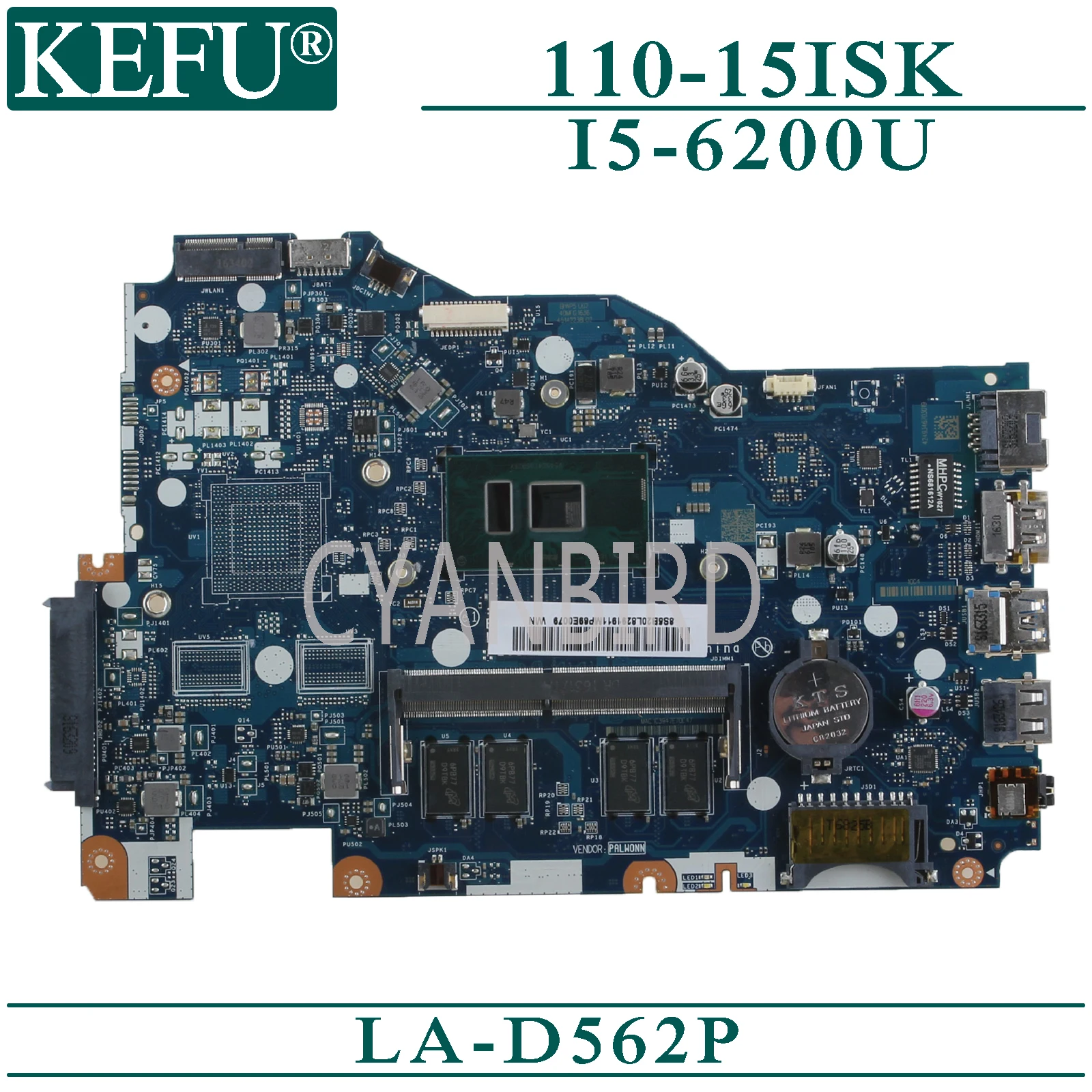 KEFU LA-D562P оригинальная материнская плата для Lenovo 110-15ISK с 4GB-RAM, материнская плата для ноутбука
KEFU LA-D562P оригинальная материнская плата для Lenovo 110-15ISK с 4GB-RAM, материнская плата для ноутбука