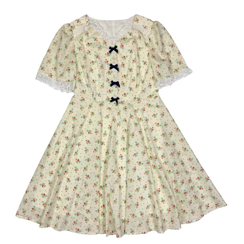 2021 Korean Sweet Summer Floral Women Mini Dress Japanese Lolita Lace Edge V-Neck Puff Sleeve Soft Girl Dress French Retro Print
2021 Korean Sweet Summer Floral Women Mini Dress Japanese Lolita Lace Edge V-Neck Puff Sleeve Soft Girl Dress French Retro Print