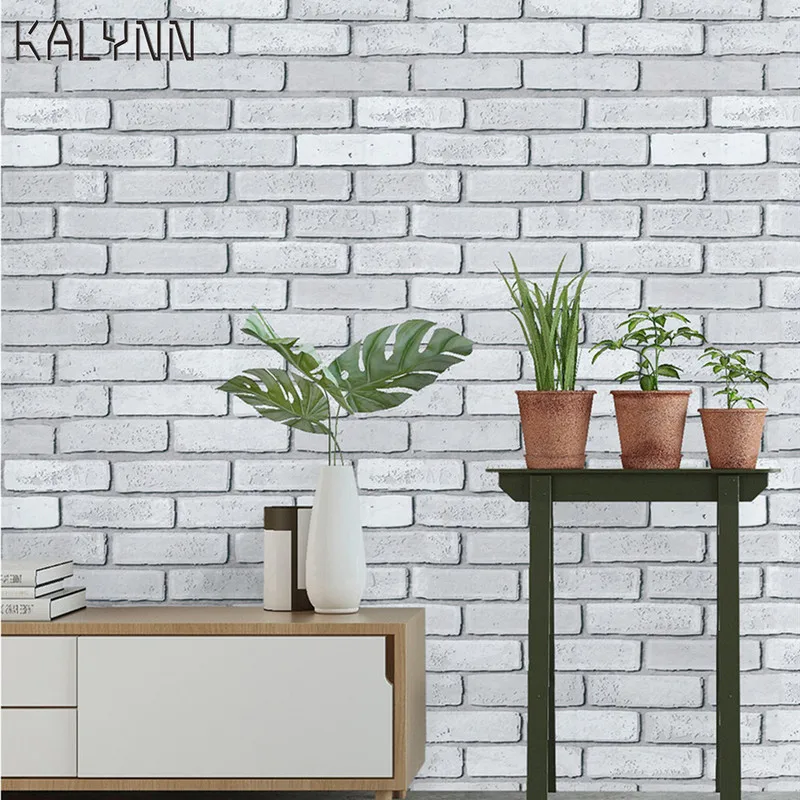 Белая кирпичная стена шелковая бумага и палочка настенная 17 7 "x19 футов