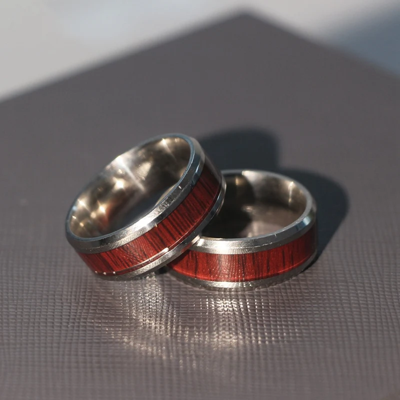 Titanium Steel Wood Grain Red Ring Durable Vintage Finger Ring Women Party Wedding Jewelry Gifts Men Anniversary Accessories
Titanium Steel Wood Grain Red Ring Durable Vintage Finger Ring Women Party Wedding Jewelry Gifts Men Anniversary Accessories