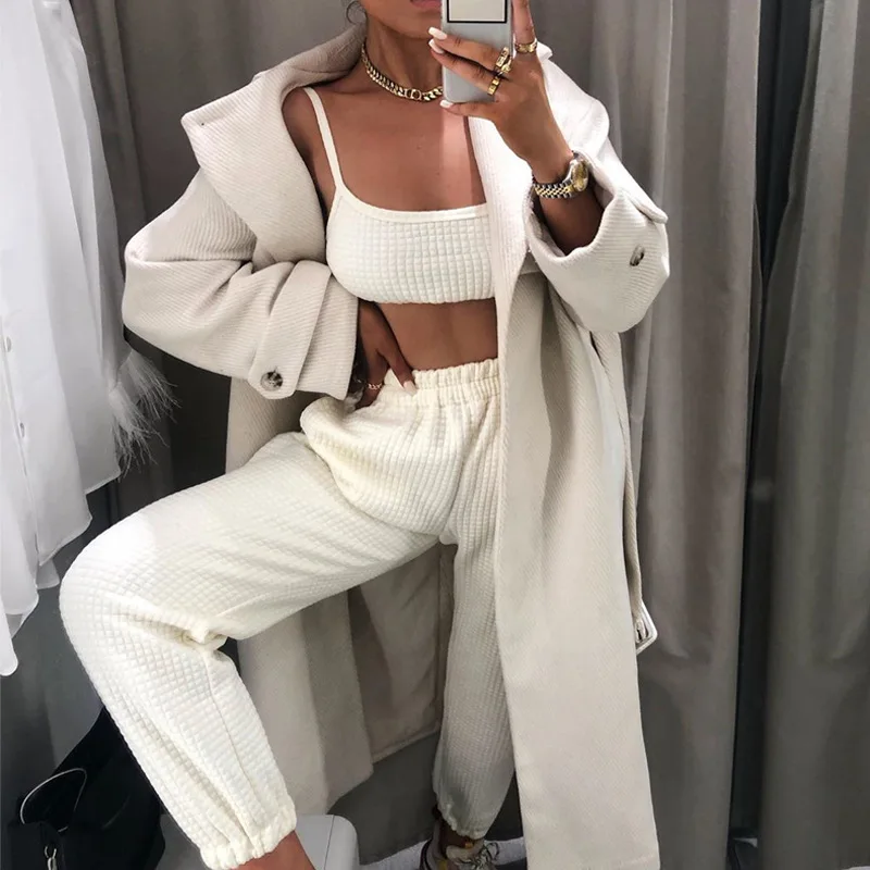 Fashion 2020 Women Two Piece Soft Set Autumn Yellow White Streetwear Crop Top + Jogger Pants Sport Matching Sweatsuit Outfit
Fashion 2020 Women Two Piece Soft Set Autumn Yellow White Streetwear Crop Top + Jogger Pants Sport Matching Sweatsuit Outfit