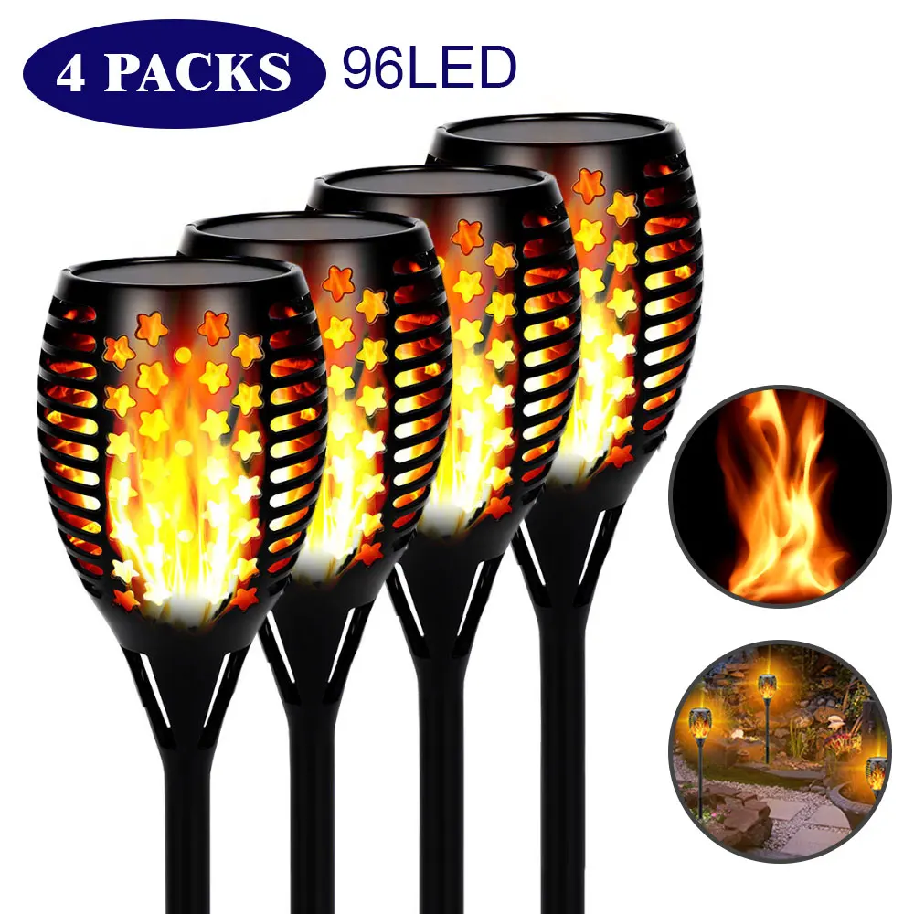 96 Leds Waterproof Solar Flame Lamp Solar Garden Decor Lights Outdoor Lamp Landscape Light Flickering Flame Lawn Lamp for Garden
96 Leds Waterproof Solar Flame Lamp Solar Garden Decor Lights Outdoor Lamp Landscape Light Flickering Flame Lawn Lamp for Garden