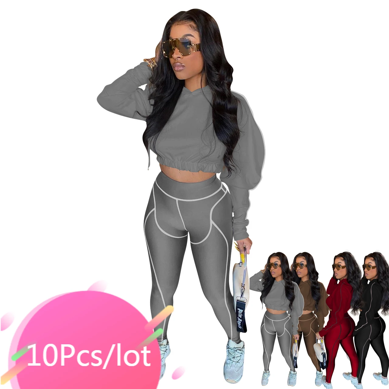 Bulk Item Wholesale Lots Tracksuits Two Piece Set Womens Long Sleeve Crop Tops Jogger Legging Pants Winter Autumn Sporty Outfits
Bulk Item Wholesale Lots Tracksuits Two Piece Set Womens Long Sleeve Crop Tops Jogger Legging Pants Winter Autumn Sporty Outfits