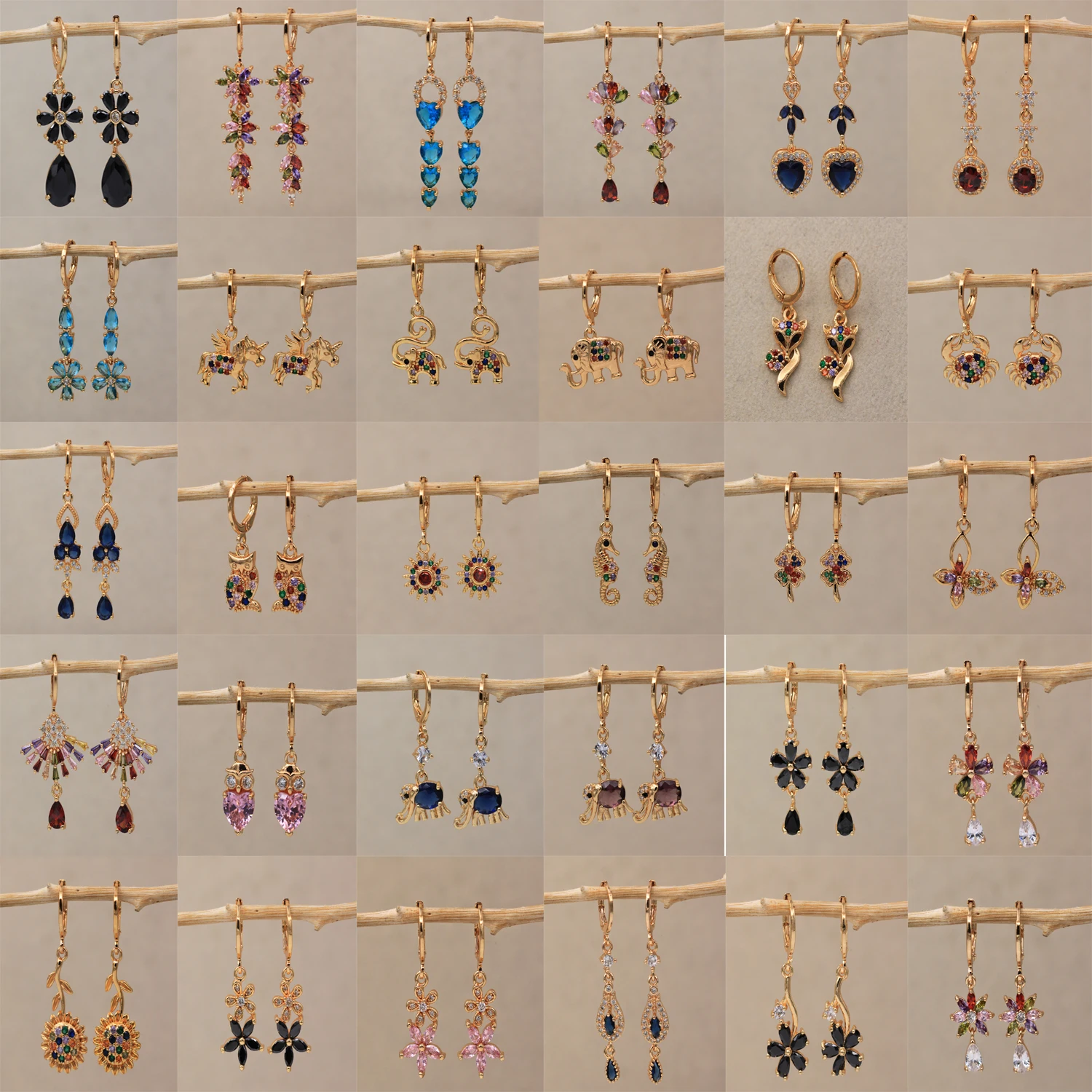 30 Pairs/Lot Trendy Gold Plated Copper Zironia Drop Earrings For Women Fashion Jewellry Acessories Party Wedding Birthday Gift
30 Pairs/Lot Trendy Gold Plated Copper Zironia Drop Earrings For Women Fashion Jewellry Acessories Party Wedding Birthday Gift