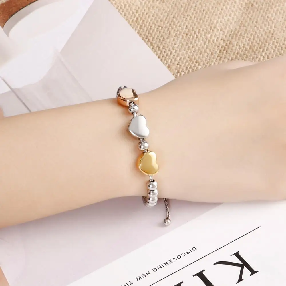 Bulgaria Gold Stainless Steel Gold Heart Charm Bracelet Women Romantic Beaded Bracelet Jewelry Gifts
Bulgaria Gold Stainless Steel Gold Heart Charm Bracelet Women Romantic Beaded Bracelet Jewelry Gifts