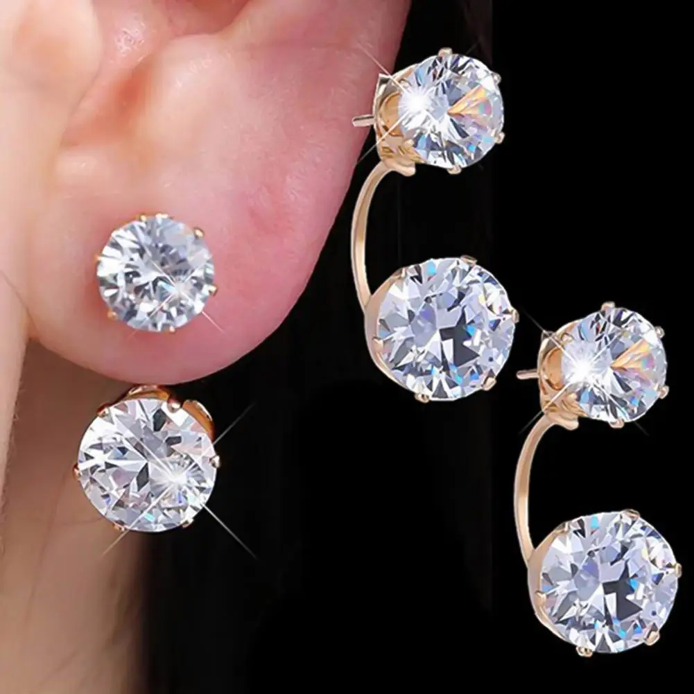 Ear Studs Double Rhinestones Fashion Drop Alloy Women Ear Jacket Earrings Jewelry for Party
Ear Studs Double Rhinestones Fashion Drop Alloy Women Ear Jacket Earrings Jewelry for Party