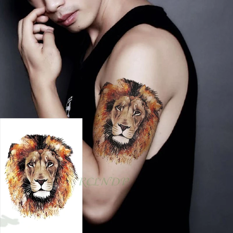 Waterproof Temporary Tattoo Sticker lion king yellow hair big animal tatto colour fake tattoos flash tatoo for men women kid
Waterproof Temporary Tattoo Sticker lion king yellow hair big animal tatto colour fake tattoos flash tatoo for men women kid