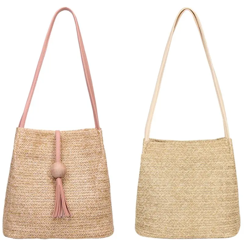 Leather Bag Round Straw Girls Circle Shoulder Bag(Pink) & Women's Straw Woven Tote Large Beach Shoulder Bag, Beige
Leather Bag Round Straw Girls Circle Shoulder Bag(Pink) & Women's Straw Woven Tote Large Beach Shoulder Bag, Beige