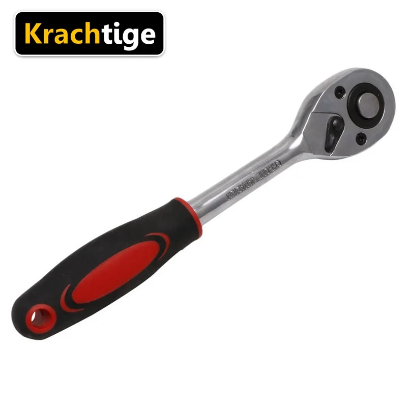 Трещоточный ключ Krachtige 1/4 " Профессиональный быстрый с 24 зубцами и квадратным