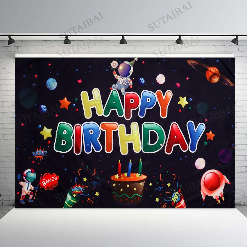 Outer Space Happy Birthday Backdrop Galaxy Universe Planets Astronaut Boy Photography Backgrounds Newborn Portait Photo Shoot
Outer Space Happy Birthday Backdrop Galaxy Universe Planets Astronaut Boy Photography Backgrounds Newborn Portait Photo Shoot