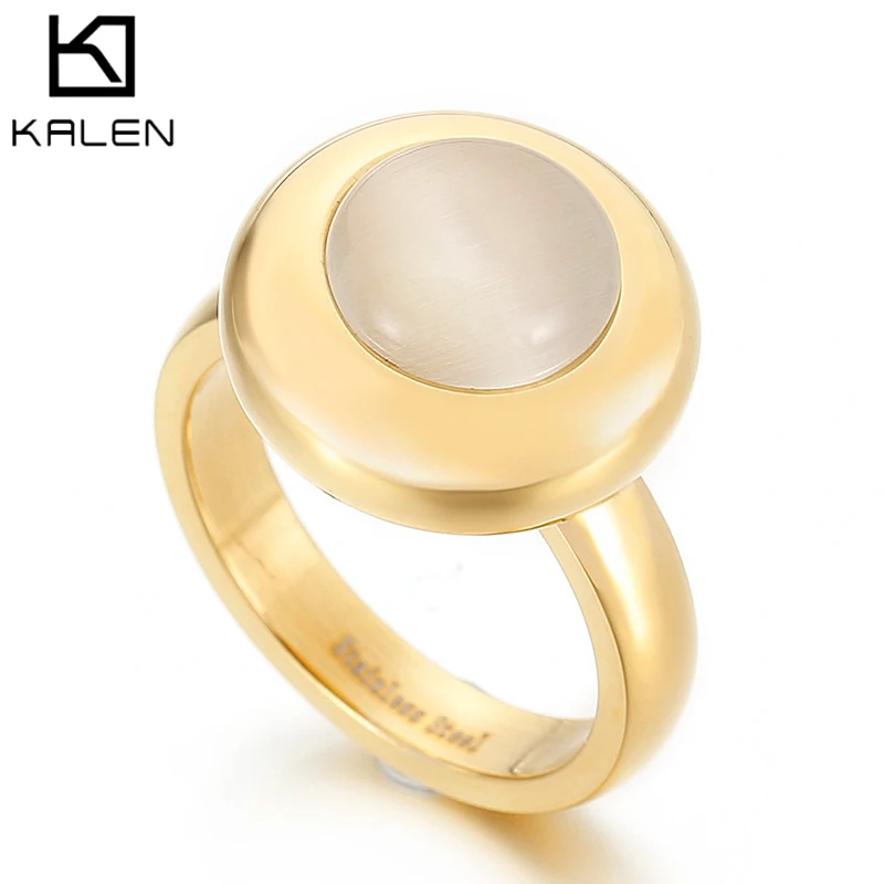 Kalen New Arrival Stone Ring Colorful White Pink Blue Stone Ring Stainless Steel Party Wedding Engagement Ring for Women
Kalen New Arrival Stone Ring Colorful White Pink Blue Stone Ring Stainless Steel Party Wedding Engagement Ring for Women