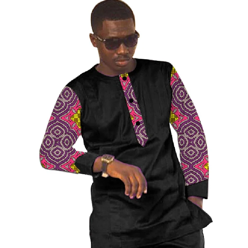 African print shirts men's Ankara outfit fashion patchwork dashiki groom tops black shirts custom made Africa clothing
African print shirts men's Ankara outfit fashion patchwork dashiki groom tops black shirts custom made Africa clothing