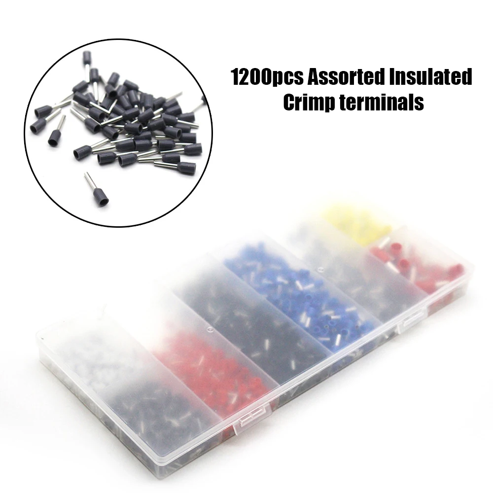 1200Pcs Assorted End Electrical Wire Crimp Terminal Connector Kit Set Crimping Terminals Copper Insulated Cord Pin | Обустройство