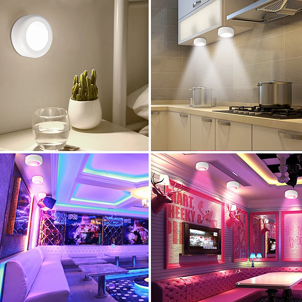 RGB Dimmable 12 Color Touch Sensor LED Under Cabinet Light LED Puck Lamp For Cabinet Wardrobe RGB Indoor Lighting Night Lamp
RGB Dimmable 12 Color Touch Sensor LED Under Cabinet Light LED Puck Lamp For Cabinet Wardrobe RGB Indoor Lighting Night Lamp