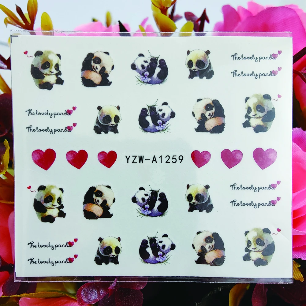Наклейки для ногтей с сердечками и надписью «милая панда»
Наклейки для ногтей с сердечками и надписью «милая панда»