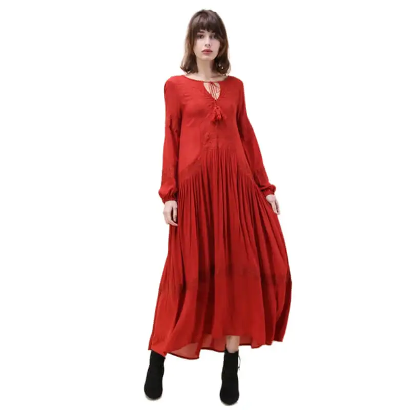 Boho Chic Вышивка макси платья для женщин с длинными рукавами-фонариками, с кисточками, с завязками на шее праздничные вечерние платья для путеш...
Boho Chic Вышивка макси платья для женщин с длинными рукавами-фонариками, с кисточками, с завязками на шее праздничные вечерние платья для путеш...