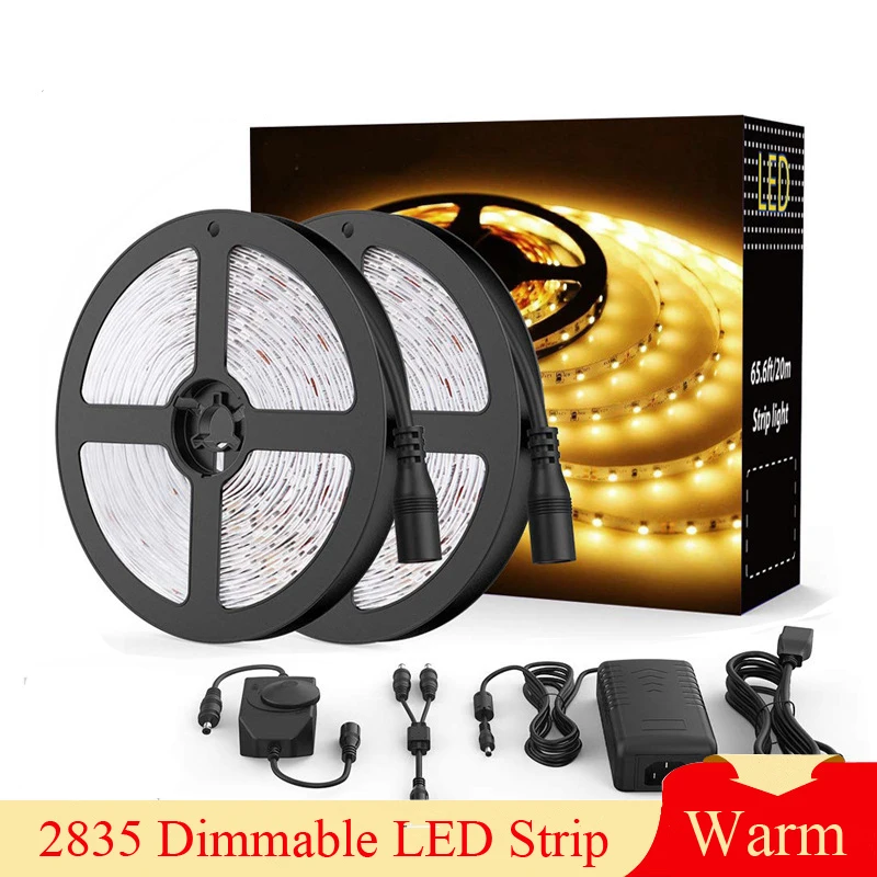 SMD 2835 DC12V 60LED s диммируемая теплая белая гибкая светодиодная лента комплект не водонепроницаемый
SMD 2835 DC12V 60LED s диммируемая теплая белая гибкая светодиодная лента комплект не водонепроницаемый