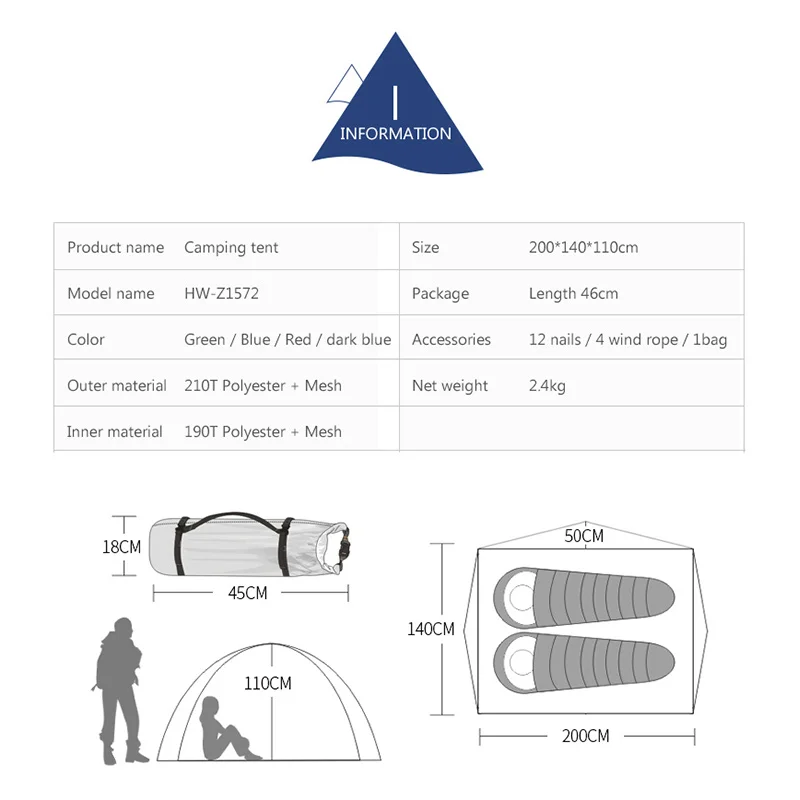 Hewolf Outdoor Camping Tent Double Layer Ultralight 2 Persons Tent Four Seasons Waterproof Breathable Winter Tent Camping Hike
Hewolf Outdoor Camping Tent Double Layer Ultralight 2 Persons Tent Four Seasons Waterproof Breathable Winter Tent Camping Hike