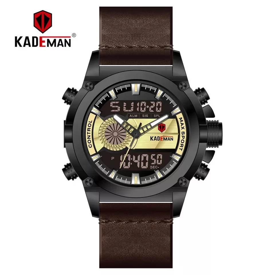 

2021 new KDM pointer digital LCD dual display sports outdoor men's watch waterproof calendar multifunctional electronic watch