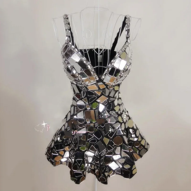Silver Mirror Dress Sexy Stage Costume Women Festival Outfit Nightclub Bar Singer Dj Ds Performance Clothing Handmade DNV13136
Silver Mirror Dress Sexy Stage Costume Women Festival Outfit Nightclub Bar Singer Dj Ds Performance Clothing Handmade DNV13136
