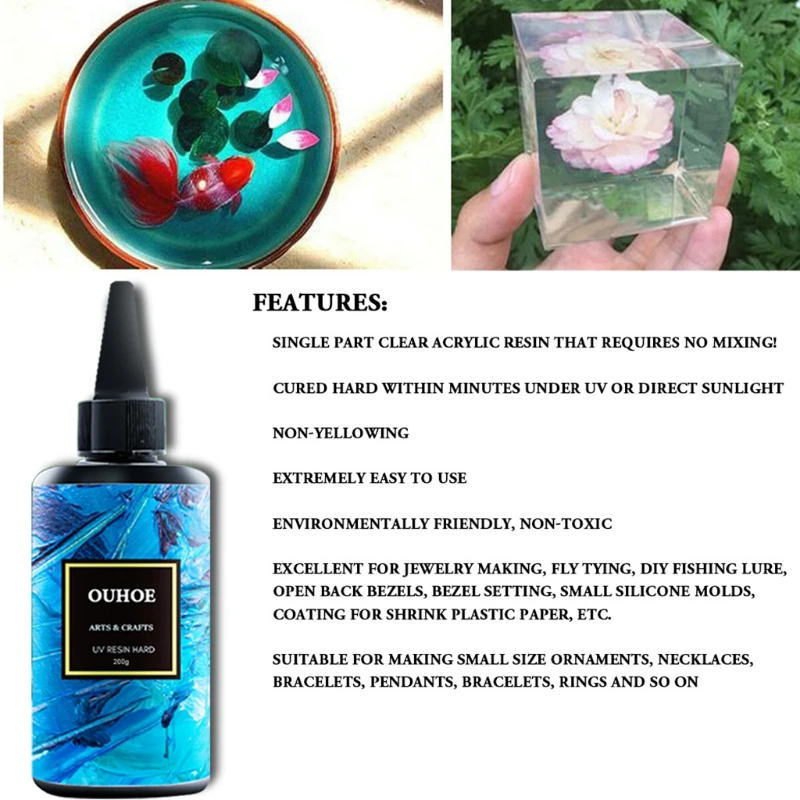 30/100/200g Ultraviolet Resin Hard Glue Curing UV Gel DIY Jewelry Crafts Making 83XF
30/100/200g Ultraviolet Resin Hard Glue Curing UV Gel DIY Jewelry Crafts Making 83XF