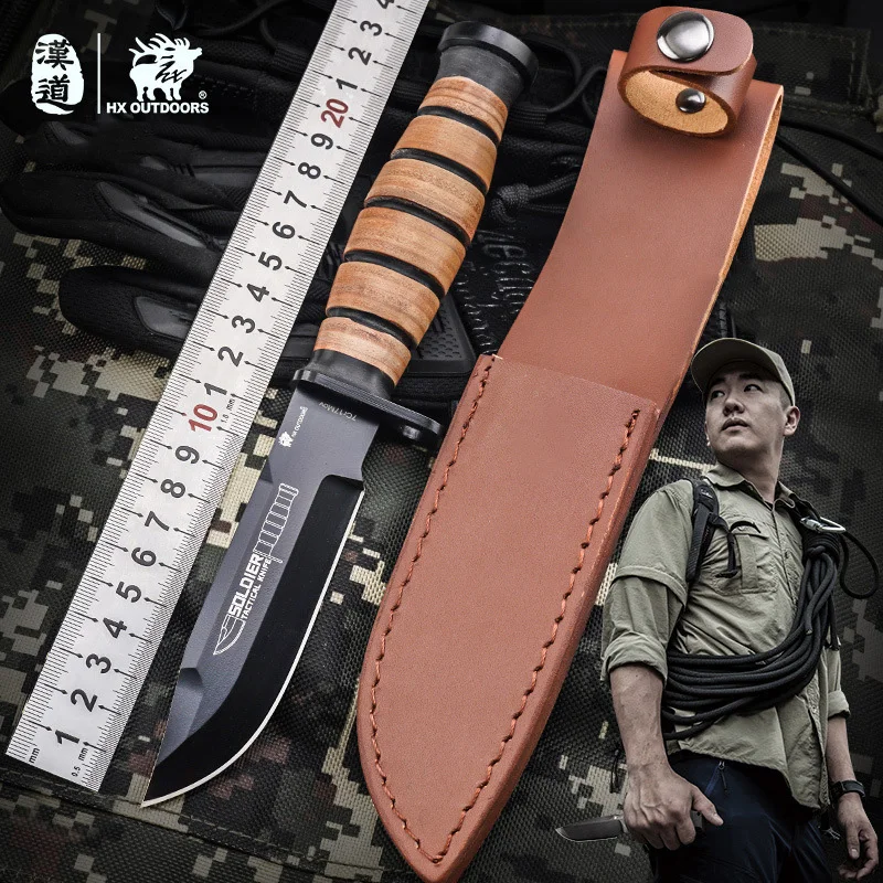 HX OUTDOORS Fixed knife D-212 Outdoor Survival Tactical Bushcraft Military Knife Multi Tool Rescue Knives With leather sheath
HX OUTDOORS Fixed knife D-212 Outdoor Survival Tactical Bushcraft Military Knife Multi Tool Rescue Knives With leather sheath