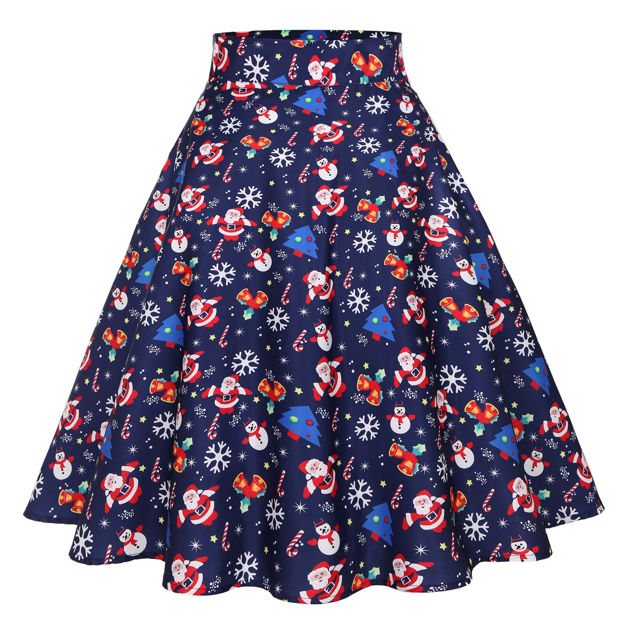 Women Midi Skirt Snowflake Santa Claus Print Individuality A-Line High Waist Polyester Blue All-match Vintage Umbrella skirts
Women Midi Skirt Snowflake Santa Claus Print Individuality A-Line High Waist Polyester Blue All-match Vintage Umbrella skirts