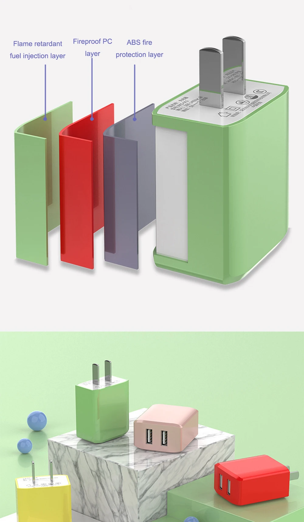 2A Adapter Mobile Phone Travel Charger CCC Macaron Color For IOS Android USB Dual Port Fast Travel USB Chargers CN Plug
2A Adapter Mobile Phone Travel Charger CCC Macaron Color For IOS Android USB Dual Port Fast Travel USB Chargers CN Plug