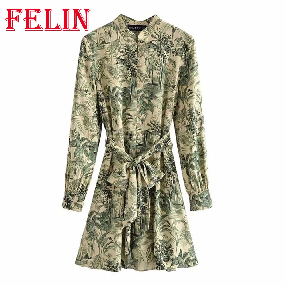 FELIN Za Flower Print Shirt Dress Women Vintage Bow Sashes Summer Mini Dress Long Sleeve Fashion 2021 Casual Chic Mujer Vestidos
FELIN Za Flower Print Shirt Dress Women Vintage Bow Sashes Summer Mini Dress Long Sleeve Fashion 2021 Casual Chic Mujer Vestidos