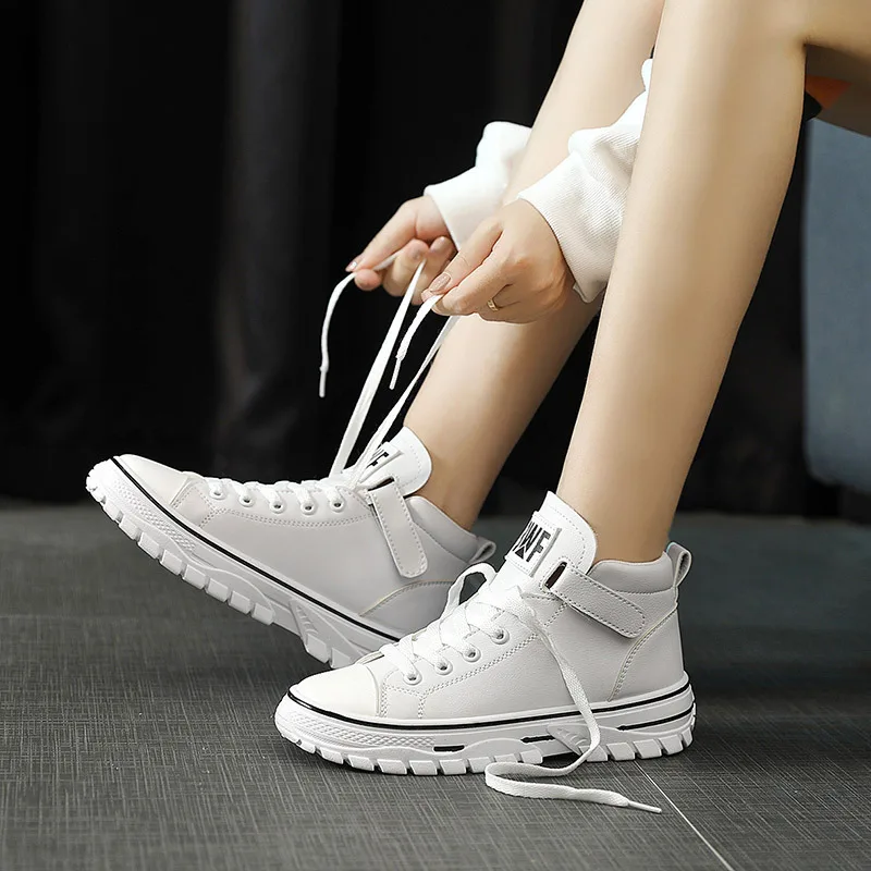 High Upper Women Casual Skateboard Shoes Thick Sole Light Breathable Flat Walking Non-slip Increase Height Slim Sport Sneakers
High Upper Women Casual Skateboard Shoes Thick Sole Light Breathable Flat Walking Non-slip Increase Height Slim Sport Sneakers