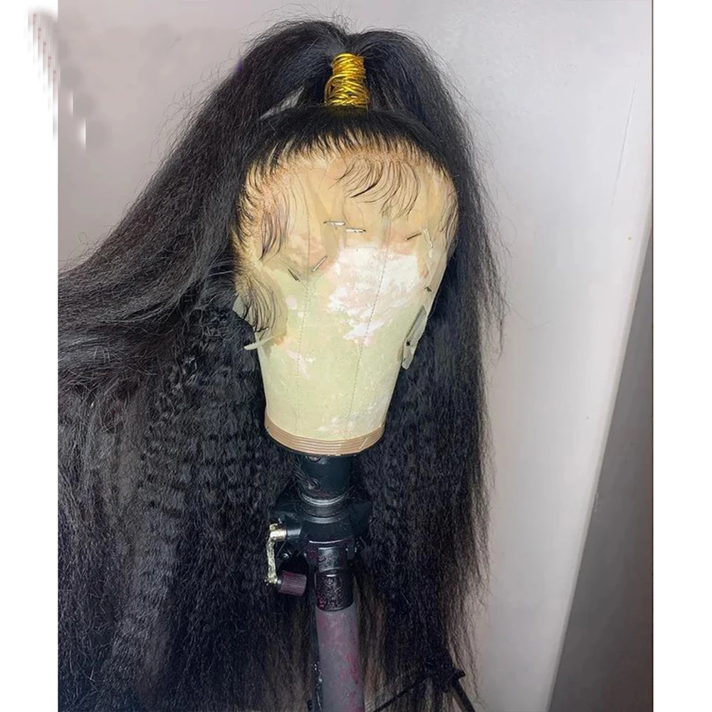 Kinky Straight Lace Front Synthetic Hair Wigs For Women 180% Density Yaki Straight Wigs 28"Lace Closure Wigs Plucked Hairline
Kinky Straight Lace Front Synthetic Hair Wigs For Women 180% Density Yaki Straight Wigs 28"Lace Closure Wigs Plucked Hairline