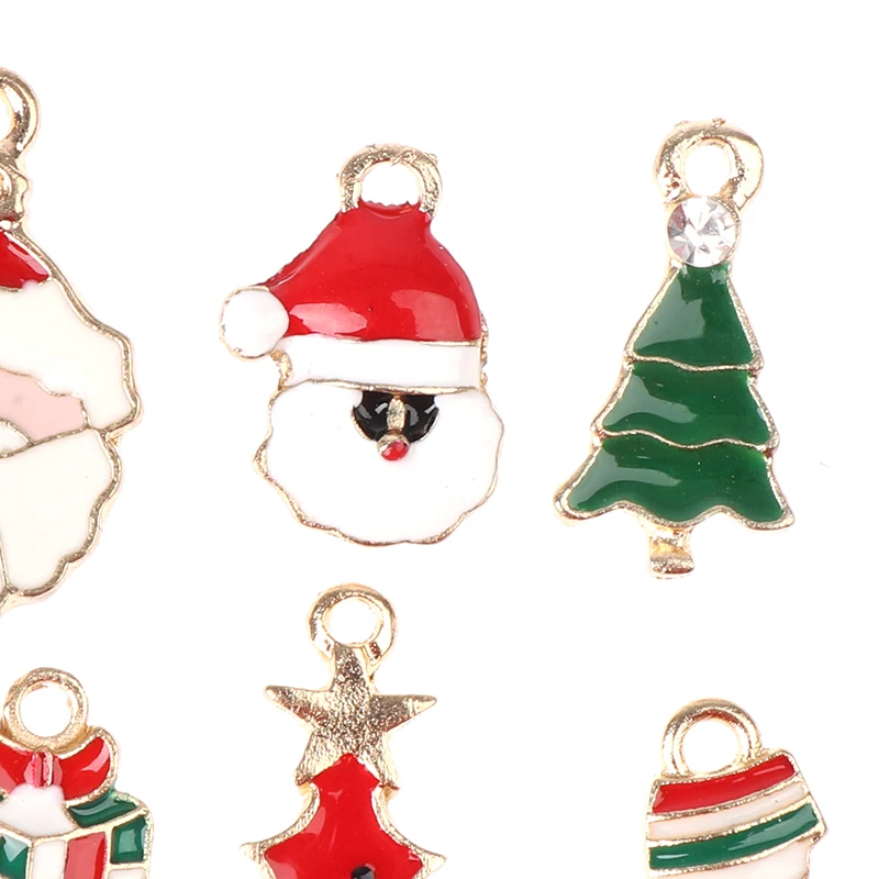 

Enamel Christmas Decoration Keychains Tree Bell Snowman Alloy Lobster Buckle Clasp Charms Key Chains Jewelry