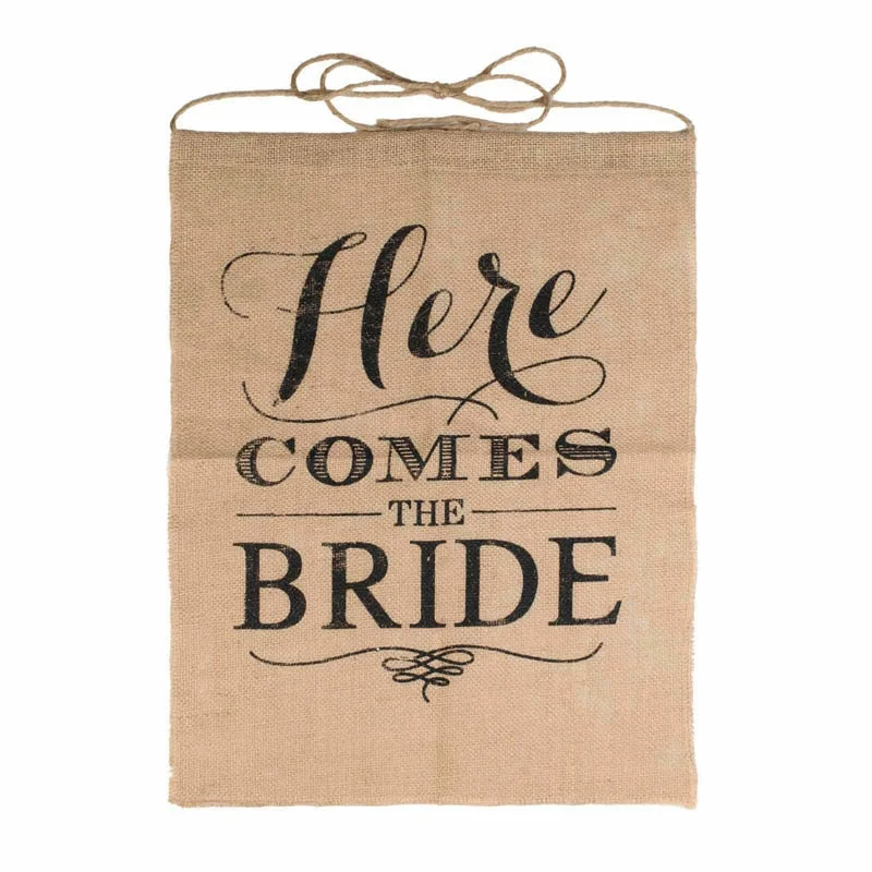 "Here Comes The Bride" Wedding Rustic Ceremony Burlap Banner For Flower Children 40Cm X 50Cm
"Here Comes The Bride" Wedding Rustic Ceremony Burlap Banner For Flower Children 40Cm X 50Cm