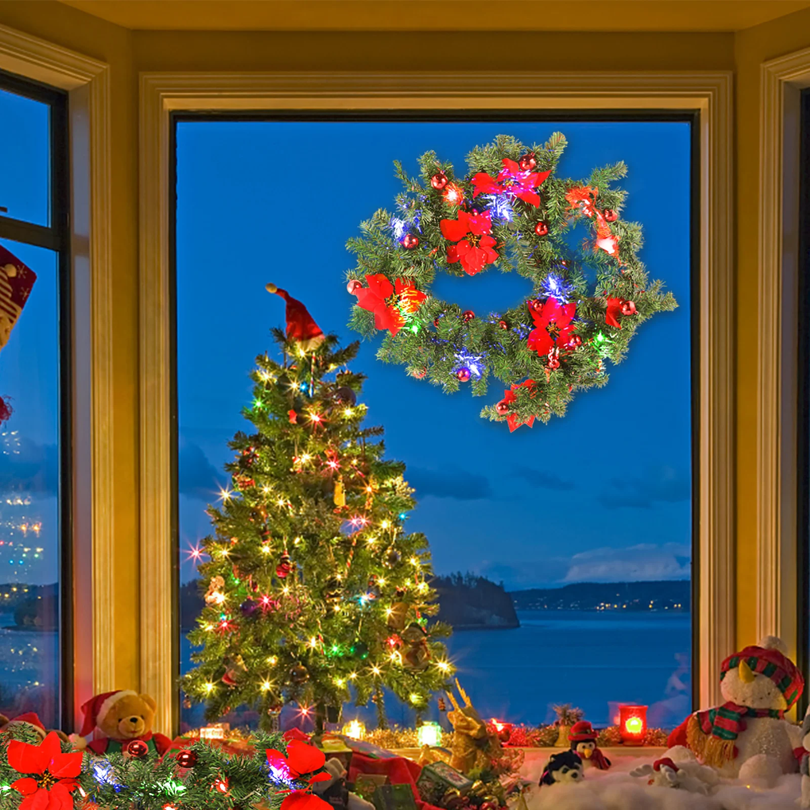 9ft Christmas Garland Indoors Outdoor Xmas Party Wall Stair Decoration With Lights & Berries 
9ft Christmas Garland Indoors Outdoor Xmas Party Wall Stair Decoration With Lights & Berries