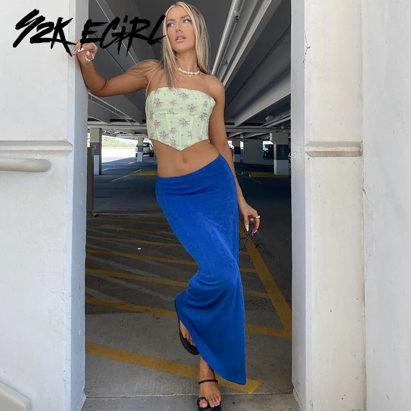 Y2K EGIRL Vintage Y2K Aesthetics Low Waist Blue Maxi Skirts E-girl 90s Streetwear Solid Straight Green Long Skirt Cute Bottoms
Y2K EGIRL Vintage Y2K Aesthetics Low Waist Blue Maxi Skirts E-girl 90s Streetwear Solid Straight Green Long Skirt Cute Bottoms