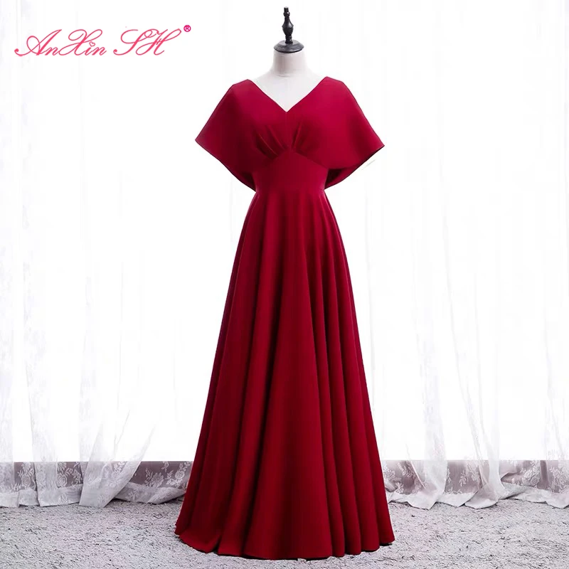 AnXin SH princess wine red chiffon evening dress vintage party v neck batwing sleeve a line zipper bride evening dress
AnXin SH princess wine red chiffon evening dress vintage party v neck batwing sleeve a line zipper bride evening dress