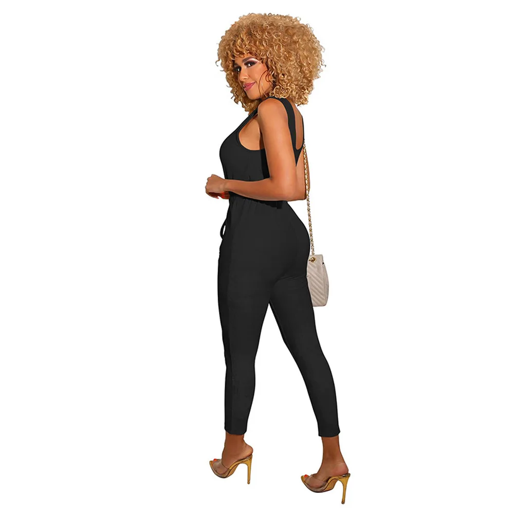 High Waist Sporty Rompers Womens Jumpsuit Elegant Low Neck Sleeveless One Piece Overalls Autumn Elastic Waist Backless Catsuits
High Waist Sporty Rompers Womens Jumpsuit Elegant Low Neck Sleeveless One Piece Overalls Autumn Elastic Waist Backless Catsuits