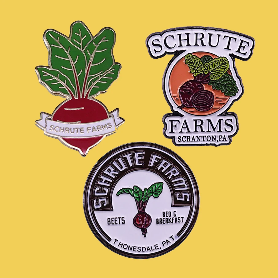 The Office Shrute Farms Beets Plant Farming Enamel Brooch Pin Lapel Metal Pins Brooches Badges Exquisite Jewelry Accessories
The Office Shrute Farms Beets Plant Farming Enamel Brooch Pin Lapel Metal Pins Brooches Badges Exquisite Jewelry Accessories